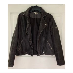 Black Distressed Leather Jacket